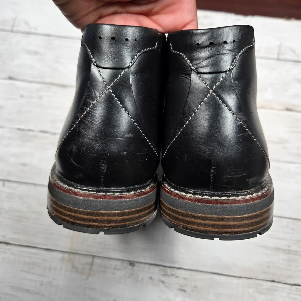 Clarks Unelott Mid Boots Men 10.5 Black Leather Unstructured 26120329 Lace Ankle
